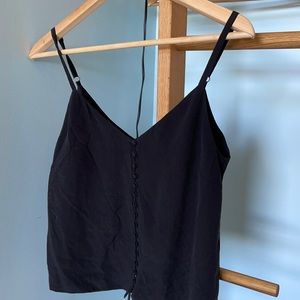 Madewell black 100% silk top.